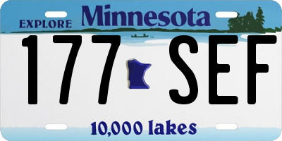 MN license plate 177SEF
