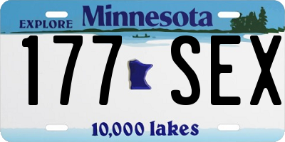 MN license plate 177SEX