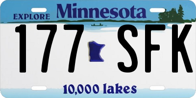MN license plate 177SFK