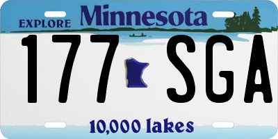 MN license plate 177SGA