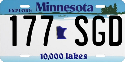 MN license plate 177SGD