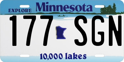 MN license plate 177SGN