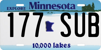 MN license plate 177SUB