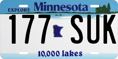 MN license plate 177SUK
