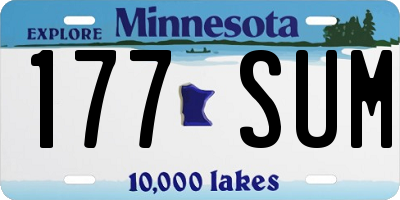 MN license plate 177SUM
