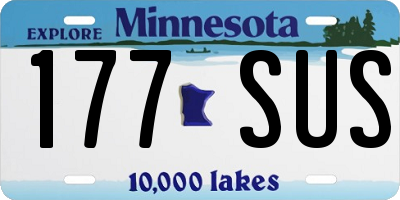 MN license plate 177SUS