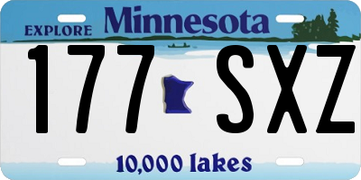MN license plate 177SXZ