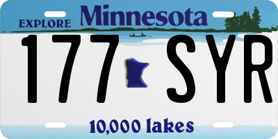 MN license plate 177SYR
