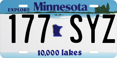 MN license plate 177SYZ