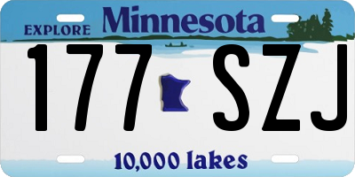 MN license plate 177SZJ