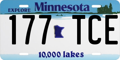 MN license plate 177TCE