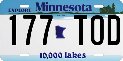 MN license plate 177TOD