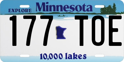 MN license plate 177TOE