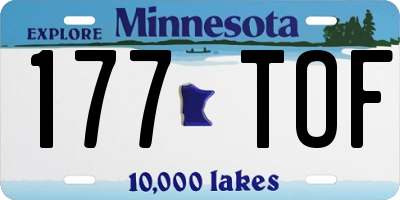 MN license plate 177TOF