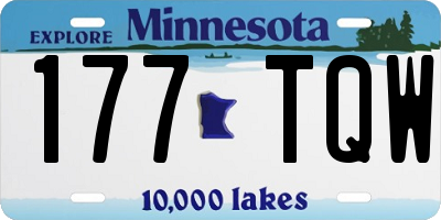 MN license plate 177TQW