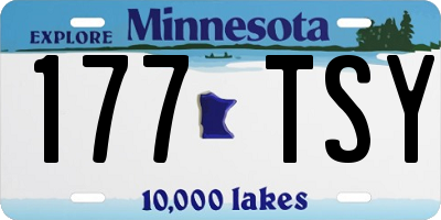MN license plate 177TSY