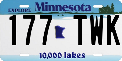 MN license plate 177TWK