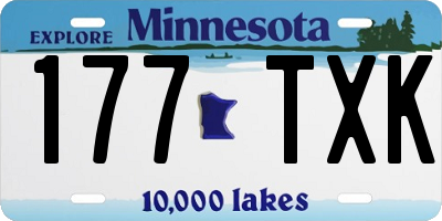 MN license plate 177TXK