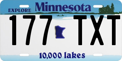 MN license plate 177TXT