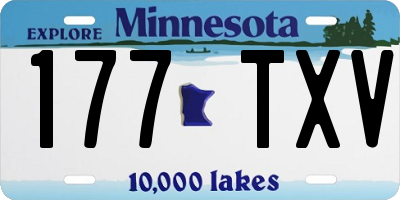 MN license plate 177TXV