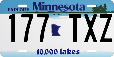 MN license plate 177TXZ