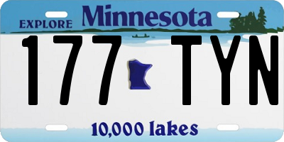 MN license plate 177TYN