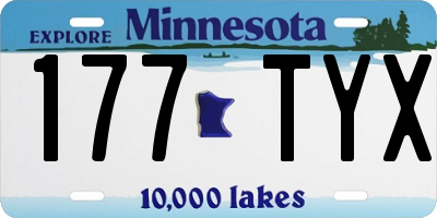 MN license plate 177TYX