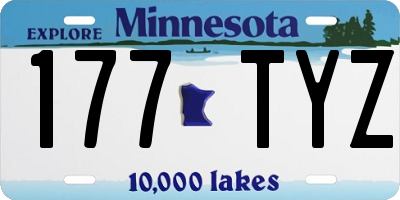 MN license plate 177TYZ