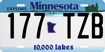 MN license plate 177TZB