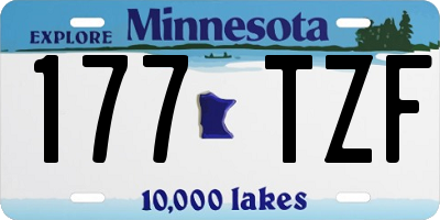 MN license plate 177TZF