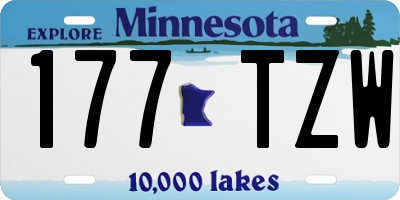 MN license plate 177TZW