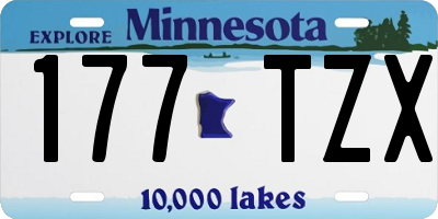 MN license plate 177TZX