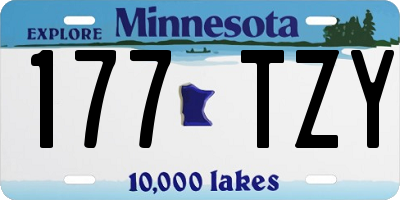 MN license plate 177TZY