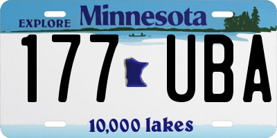 MN license plate 177UBA