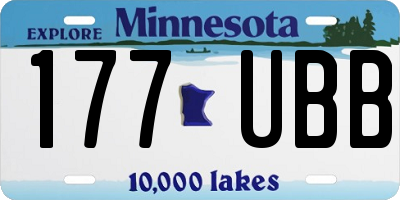 MN license plate 177UBB