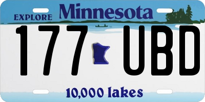 MN license plate 177UBD