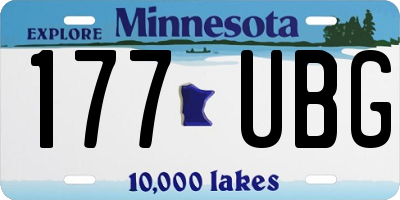 MN license plate 177UBG