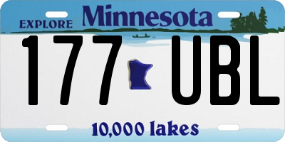 MN license plate 177UBL