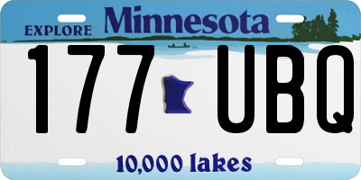 MN license plate 177UBQ