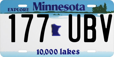 MN license plate 177UBV