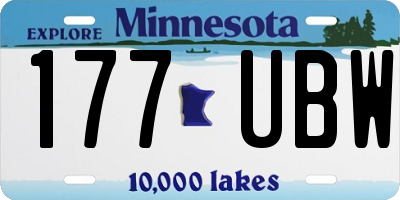 MN license plate 177UBW