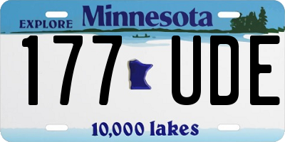 MN license plate 177UDE