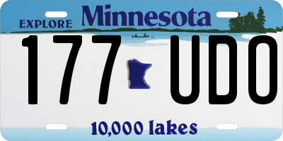 MN license plate 177UDO