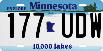 MN license plate 177UDW