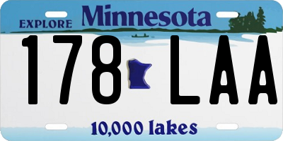 MN license plate 178LAA