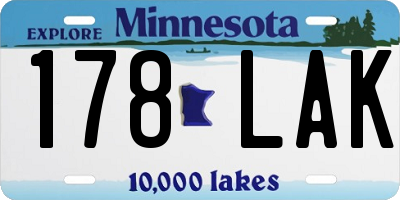 MN license plate 178LAK