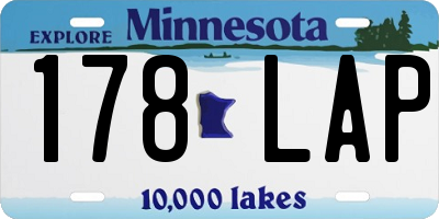 MN license plate 178LAP