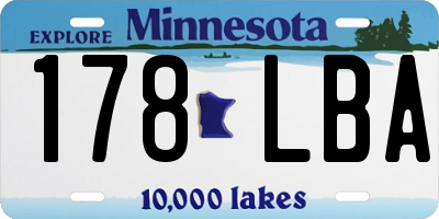 MN license plate 178LBA