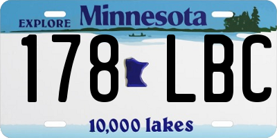 MN license plate 178LBC