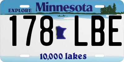 MN license plate 178LBE